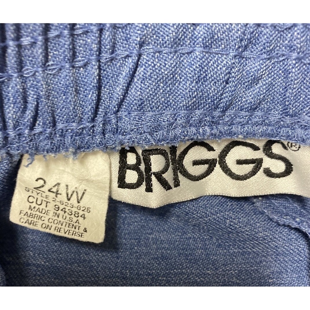 VTG Briggs Plus 24W Pleated Tapered Pants Blue Knit Officecore Academia - Picture 8 of 9